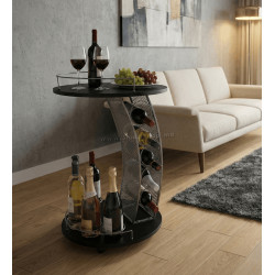 Стол сервировочный Tempo Kondela Aladar New (Black/Silver)