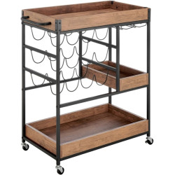 Стол сервировочный Tempo Kondela Portis (Dark Oak/Black) Thumb