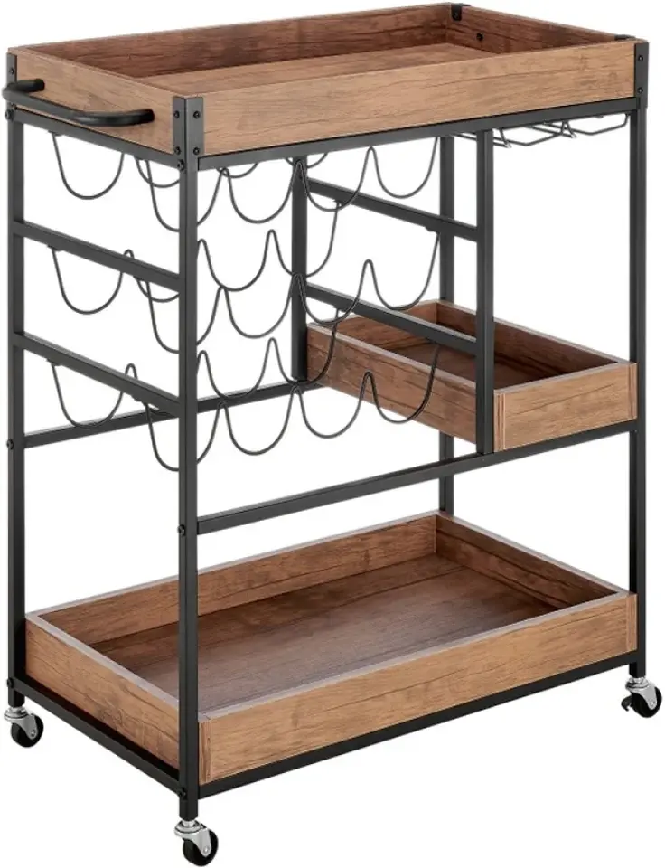 Стол сервировочный Tempo Kondela Portis (Dark Oak/Black) - 2