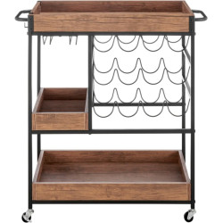 Стол сервировочный Tempo Kondela Portis (Dark Oak/Black) Thumb