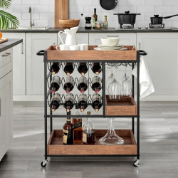 Masa de servit Tempo Kondela Portis (Dark Oak/Black)