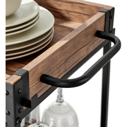 Стол сервировочный Tempo Kondela Portis (Dark Oak/Black) Thumb