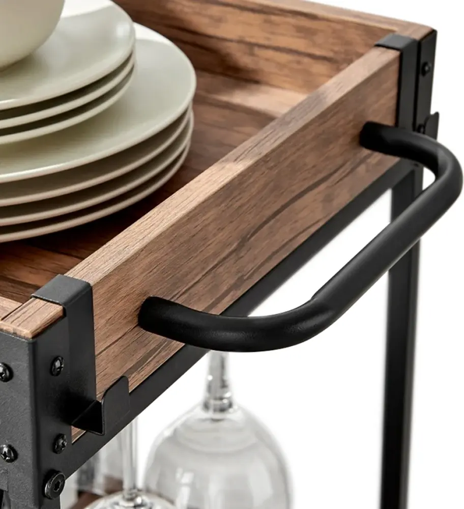 Стол сервировочный Tempo Kondela Portis (Dark Oak/Black) - 5