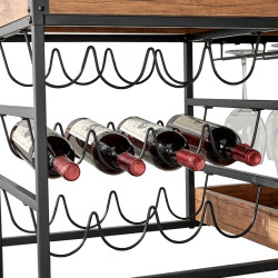 Стол сервировочный Tempo Kondela Portis (Dark Oak/Black) Thumb