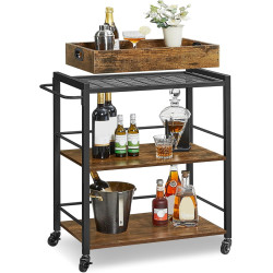 Сервировочная тележка Vasagle LRC72X (Rustic Brown/Black) Thumb
