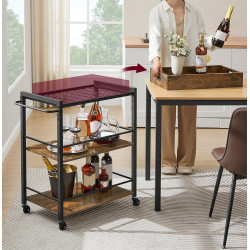 Сервировочная тележка Vasagle LRC72X (Rustic Brown/Black) Thumb