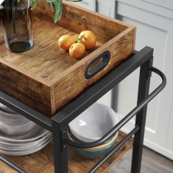 Сервировочная тележка Vasagle LRC72X (Rustic Brown/Black) Thumb