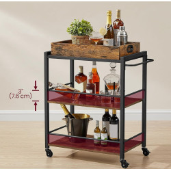 Сервировочная тележка Vasagle LRC72X (Rustic Brown/Black) Thumb
