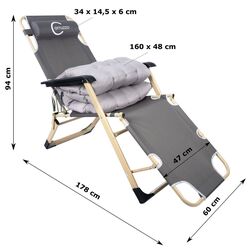 Шезлонг Carruzzo L66H1 (Grey) Thumb