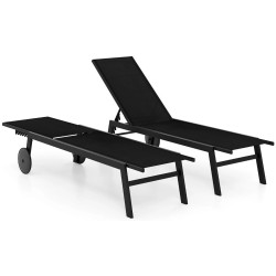 Комплект шезлонгов Costway NP12860DK-2 (Black) Thumb