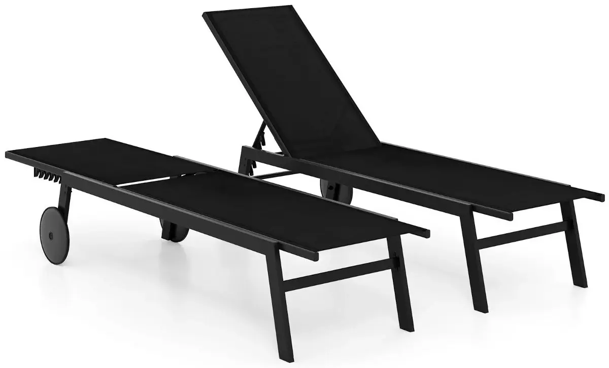 Комплект шезлонгов Costway NP12860DK-2 (Black) - 2