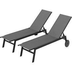 Комплект шезлонгов Costway NP12860GR-2 (Grey) Thumb