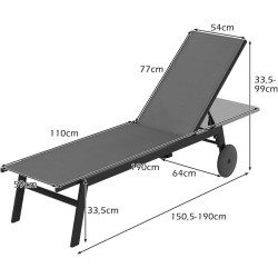Комплект шезлонгов Costway NP12860GR-2 (Grey) Thumb