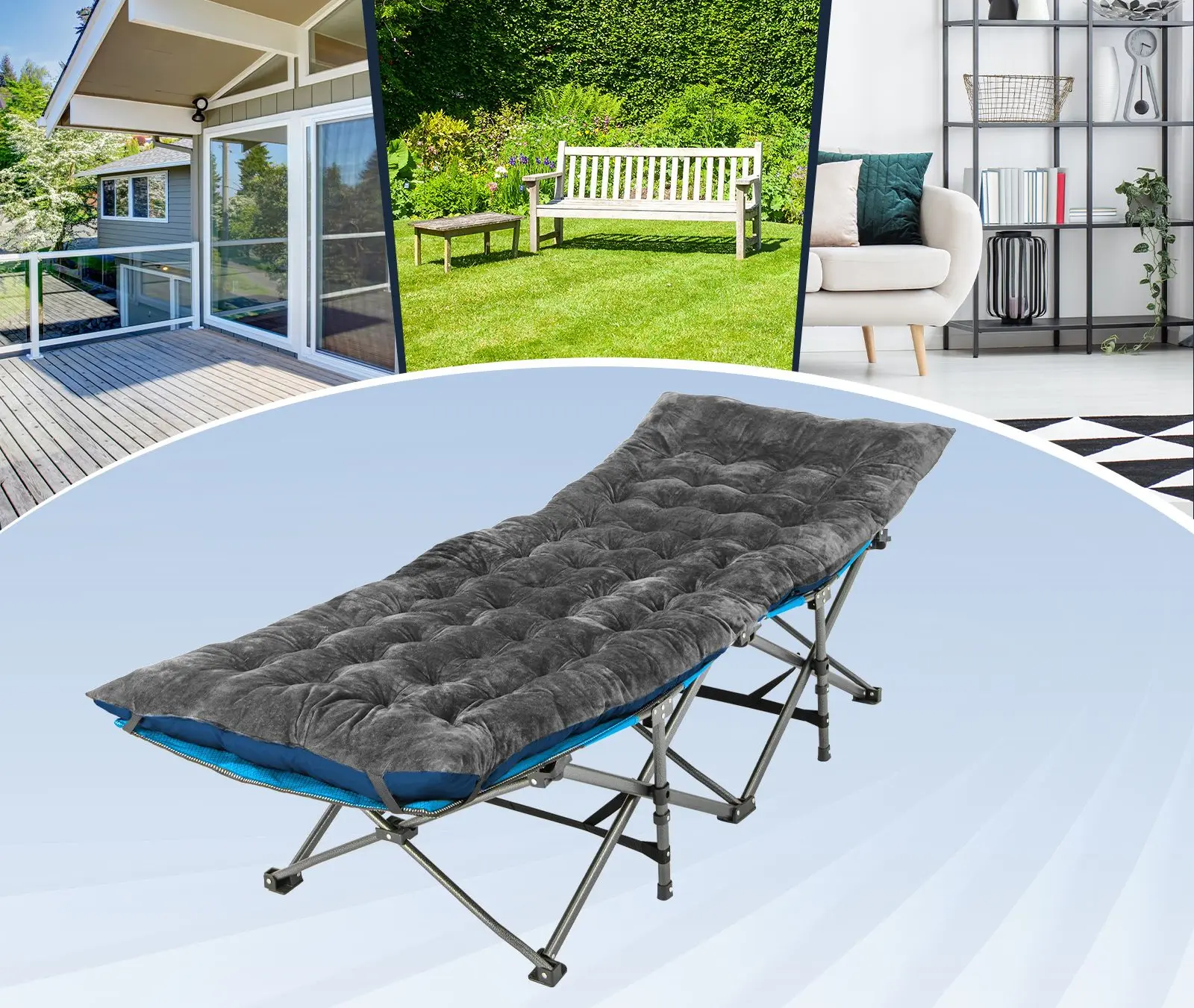 Saltea pentru sezlong Costway NP11320HS (Grey) - 3