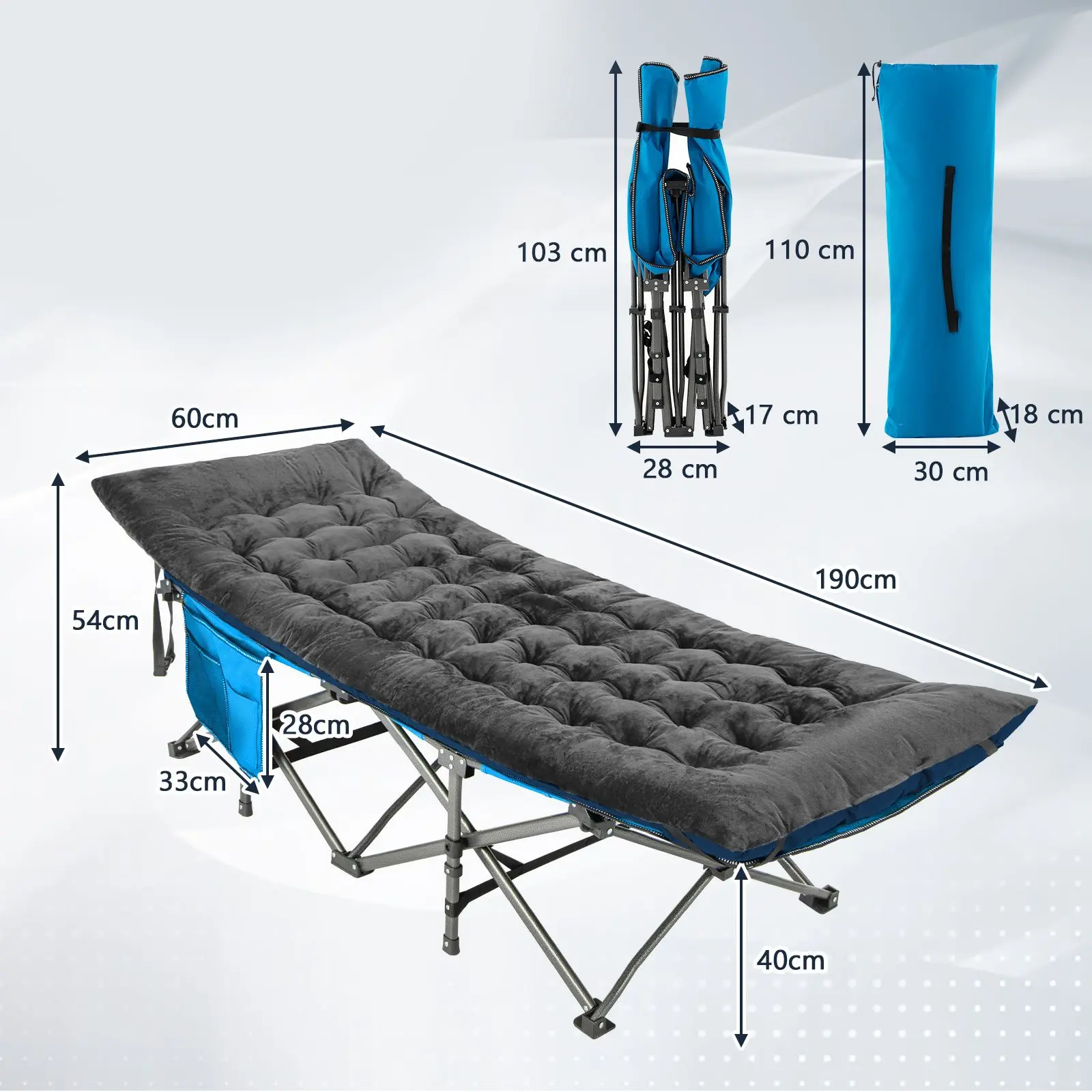 Saltea pentru sezlong Costway NP11320HS (Grey) - 4