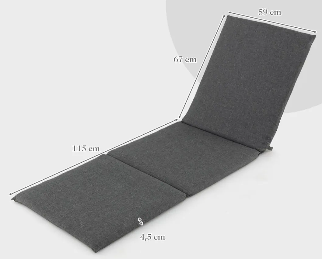 Saltea pentru sezlong Costway NP11525HS-1 (Grey) - 3