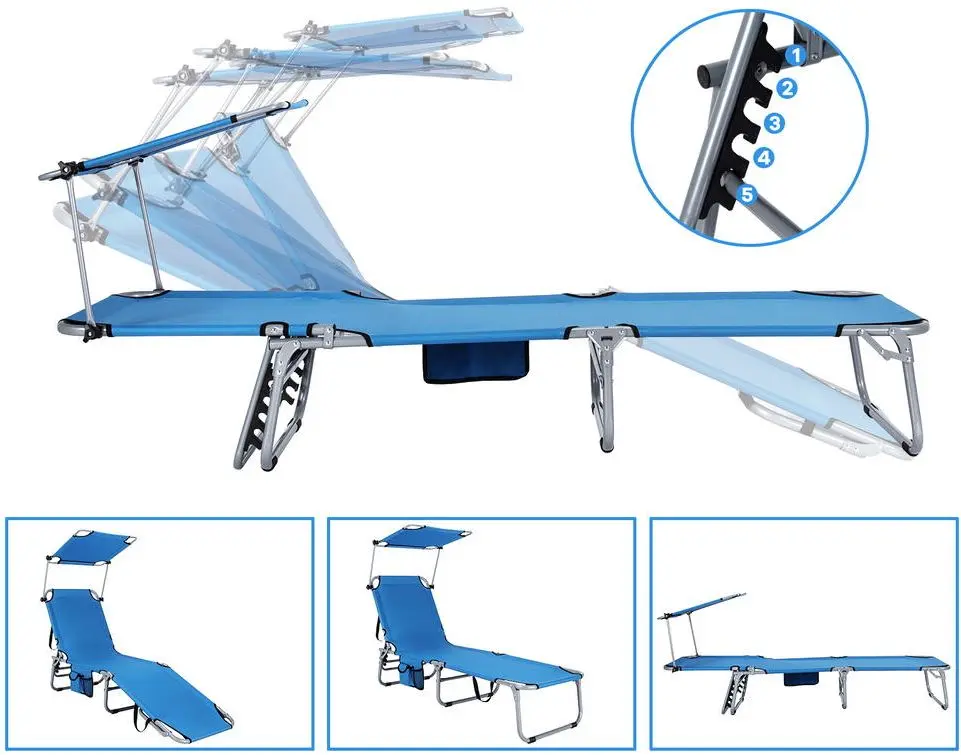 Шезлонг Costway NP10027NY (Blue)