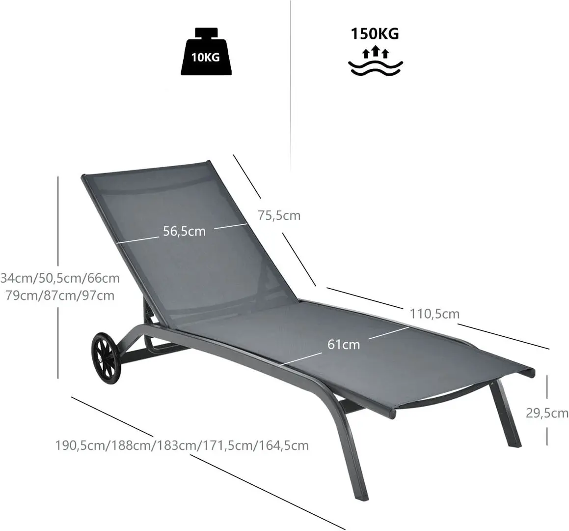 Sezlong Costway NP10206GR (Grey) - 2