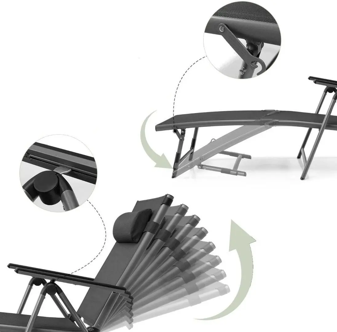 Шезлонг Costway NP10399 (Gray)