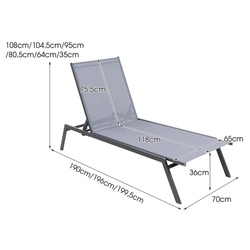 Шезлонг Costway NP10409 (Grey) Thumb
