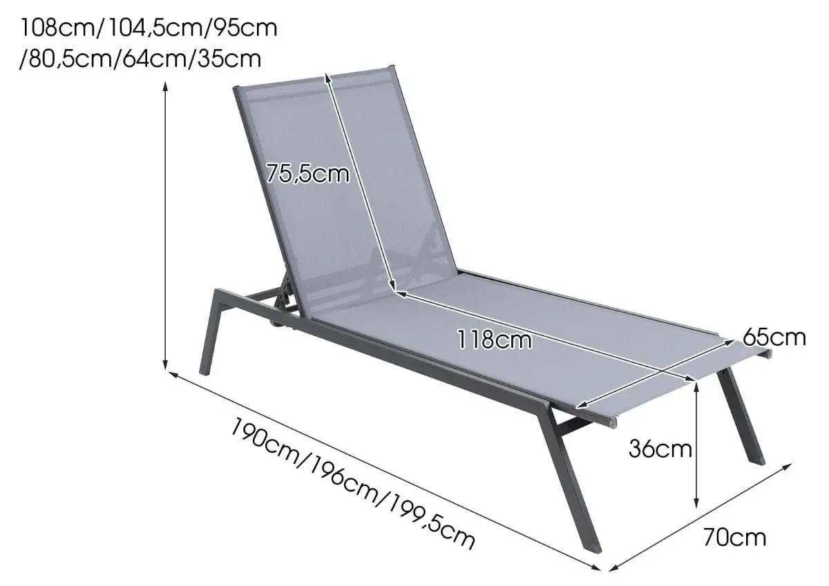 Шезлонг Costway NP10409 (Grey)