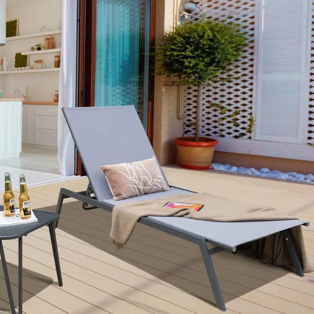 Шезлонг Costway NP10409 (Grey)