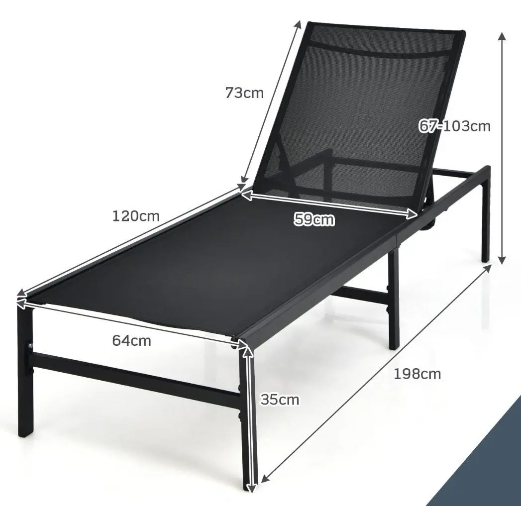 Sezlong Costway NP10501DK (Black) - 4