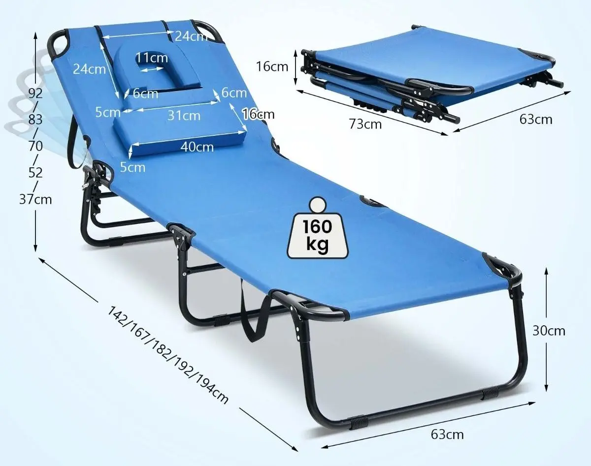 Sezlong Costway NP10947BL (Blue)