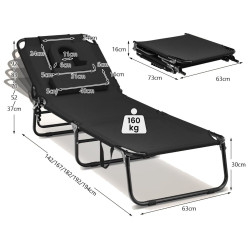 Sezlong Costway NP10947DK (Black) Thumb