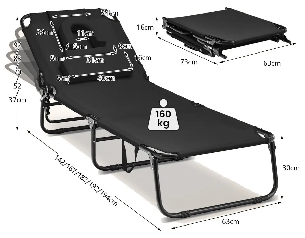 Sezlong Costway NP10947DK (Black)