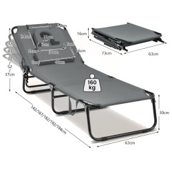 Sezlong Costway NP10947GR (Grey) Thumb