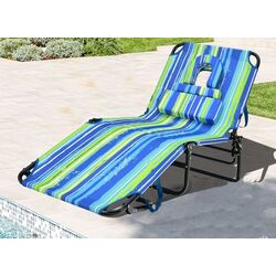 Шезлонг Costway NP10947TW (Green/Blue) Thumb