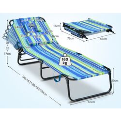 Шезлонг Costway NP10947TW (Green/Blue) Thumb