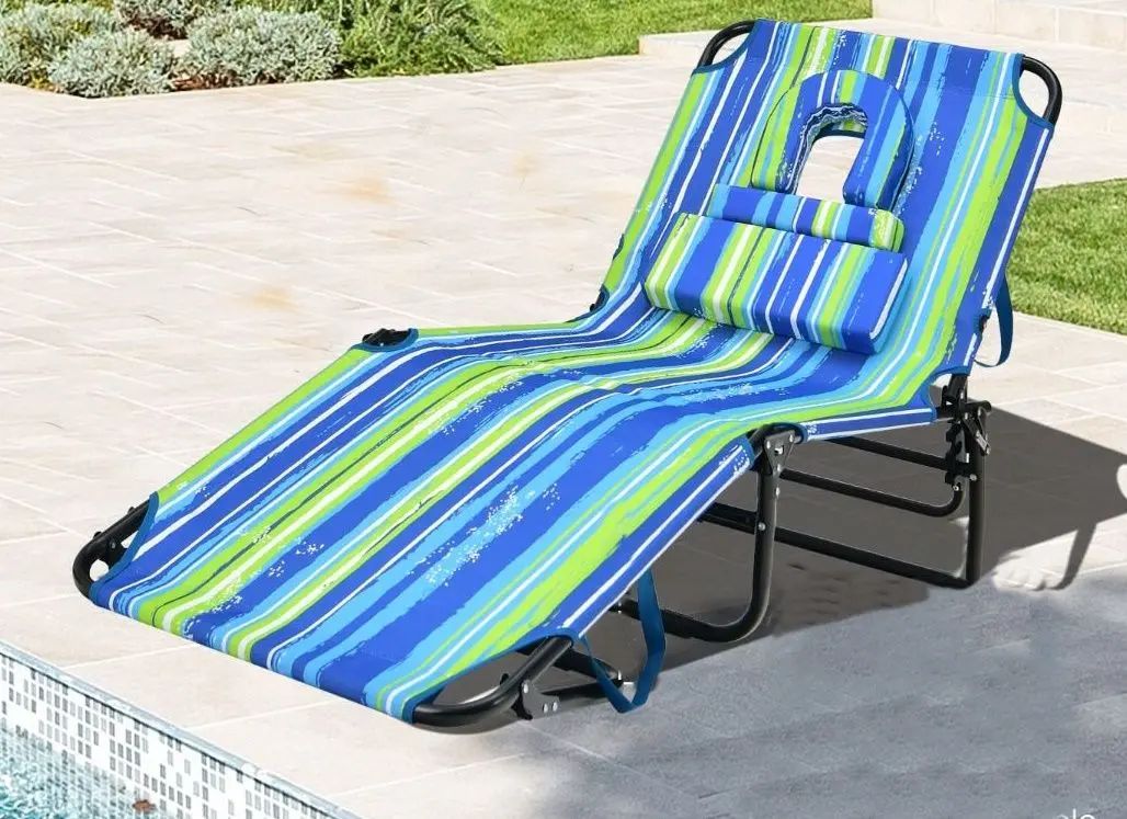 Шезлонг Costway NP10947TW (Green/Blue)