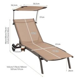 Sezlong Costway NP10997CF (Brown) Thumb