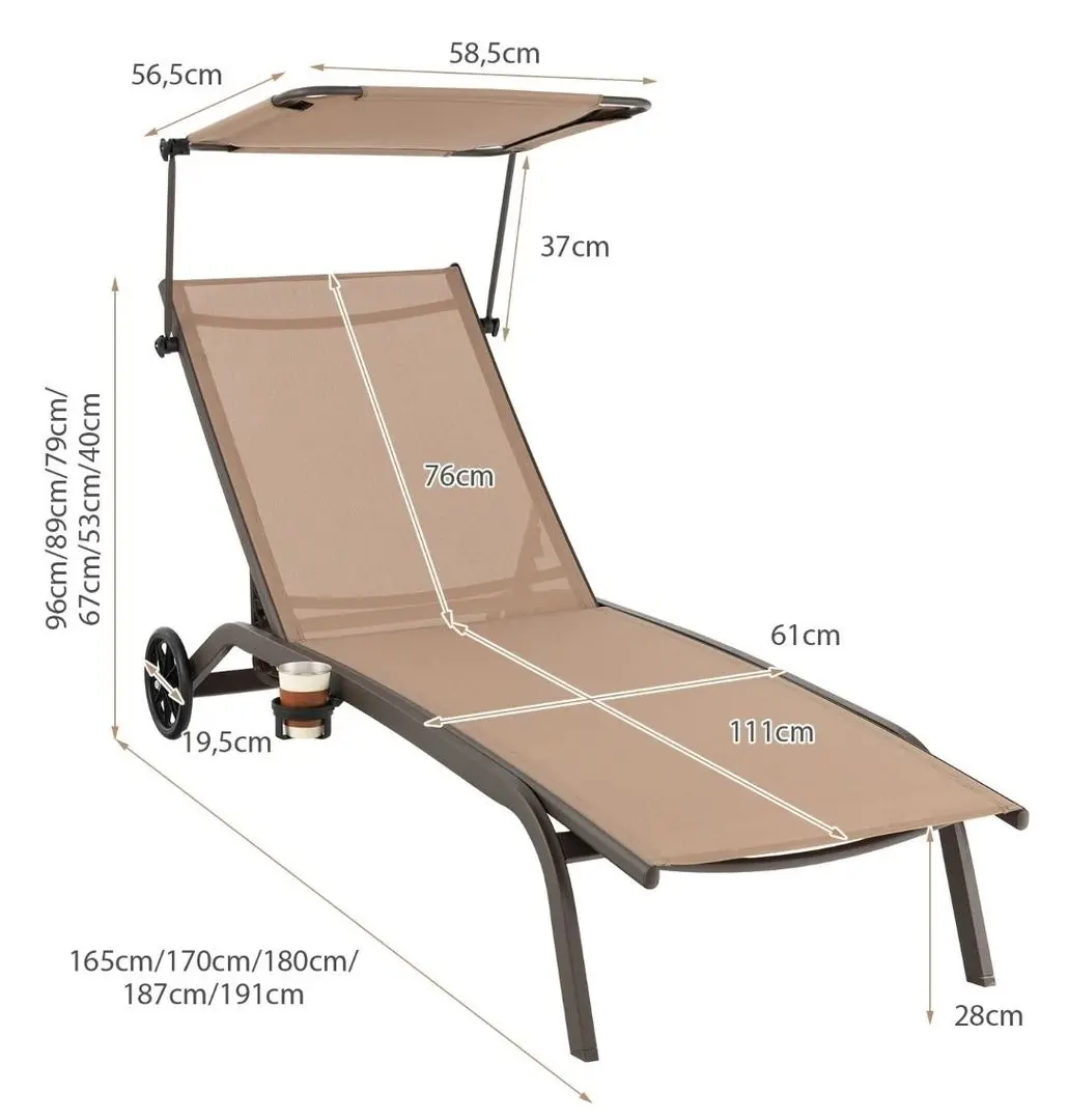 Sezlong Costway NP10997CF (Brown)