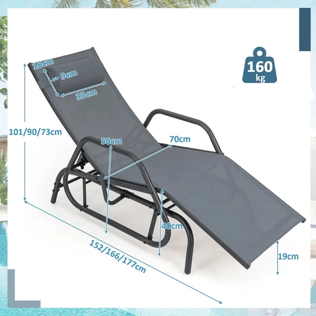 Sezlong Costway NP11031GR (Grey)