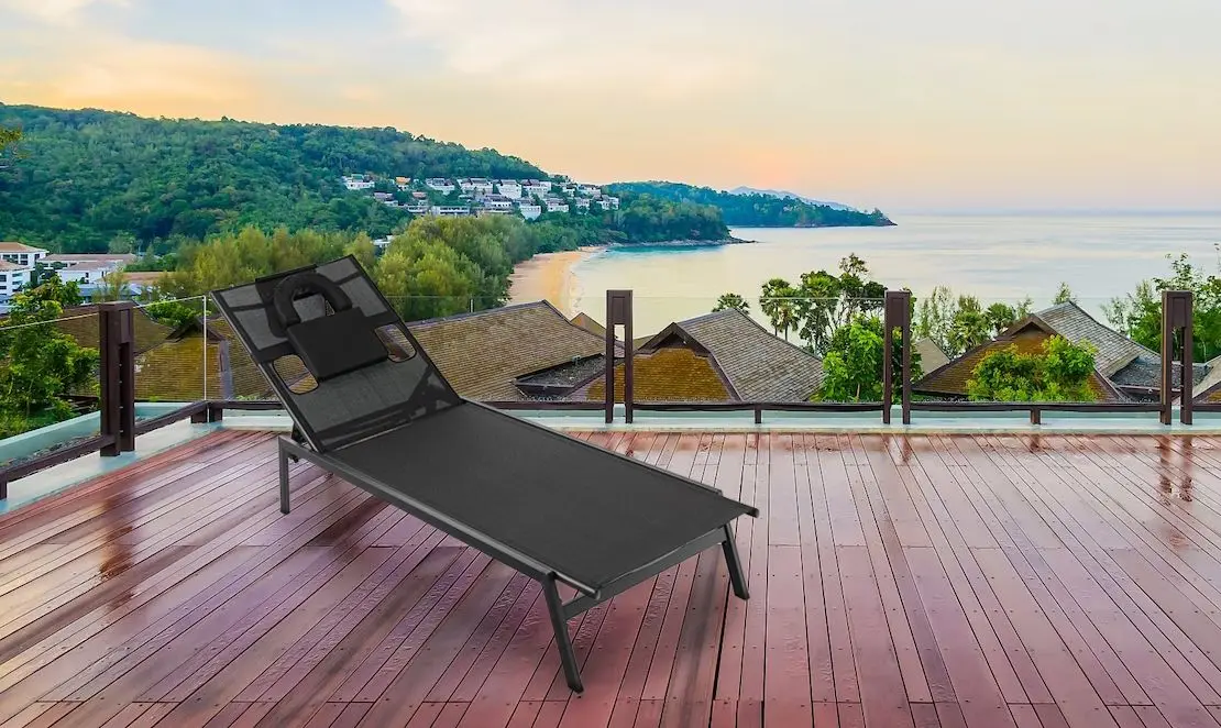 Sezlong Costway NP11137DK (Black)