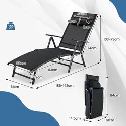 Sezlong Costway NP11138DK (Black) Thumb
