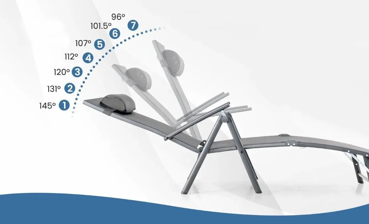 Sezlong Costway NP11138GR (Grey) - 4