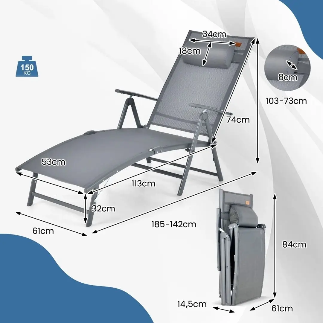 Sezlong Costway NP11138GR (Grey) - 5
