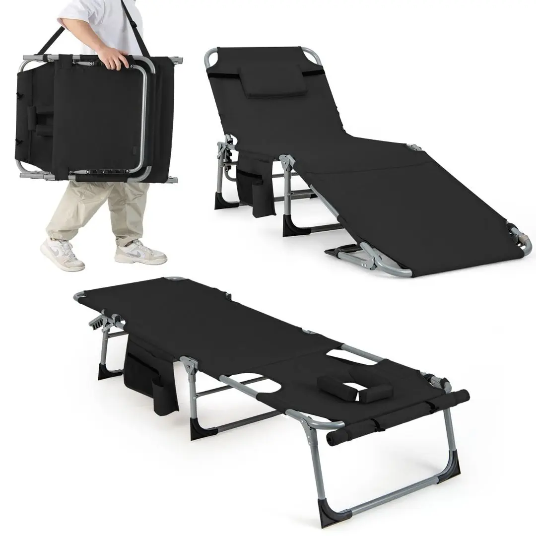 Sezlong Costway NP11268DK (Black)