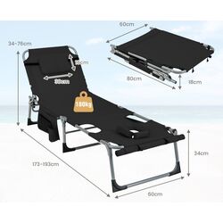 Sezlong Costway NP11268DK (Black) Thumb