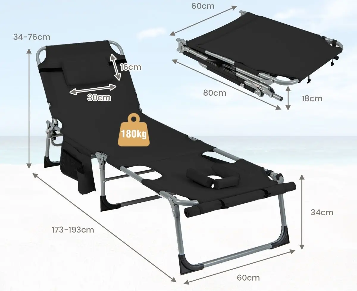 Sezlong Costway NP11268DK (Black)