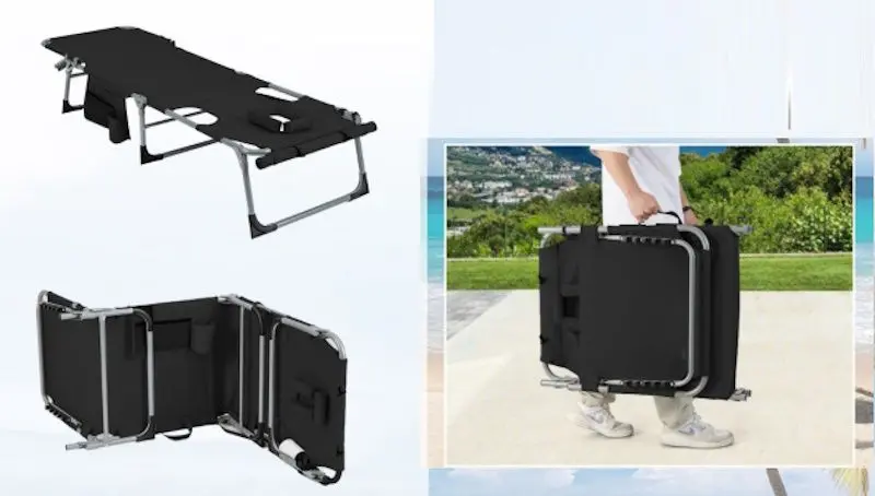 Sezlong Costway NP11268DK (Black)