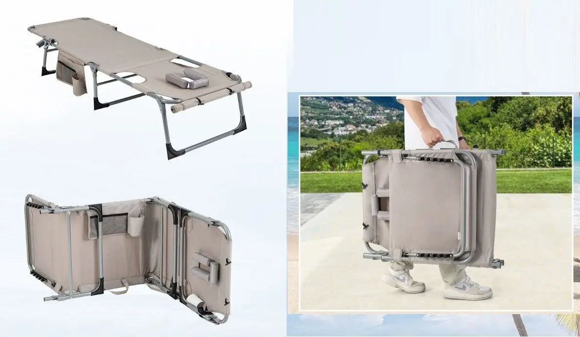 Шезлонг Costway NP11268SA (Beige)