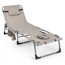 Шезлонг Costway NP11268SA (Beige) Thumb