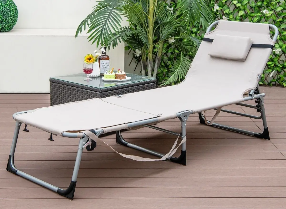 Шезлонг Costway NP11268SA (Beige)