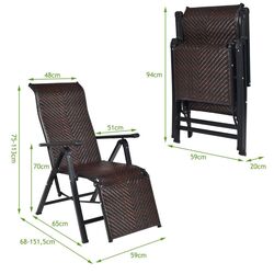 Шезлонг Costway NP11386-1 (Brown) Thumb