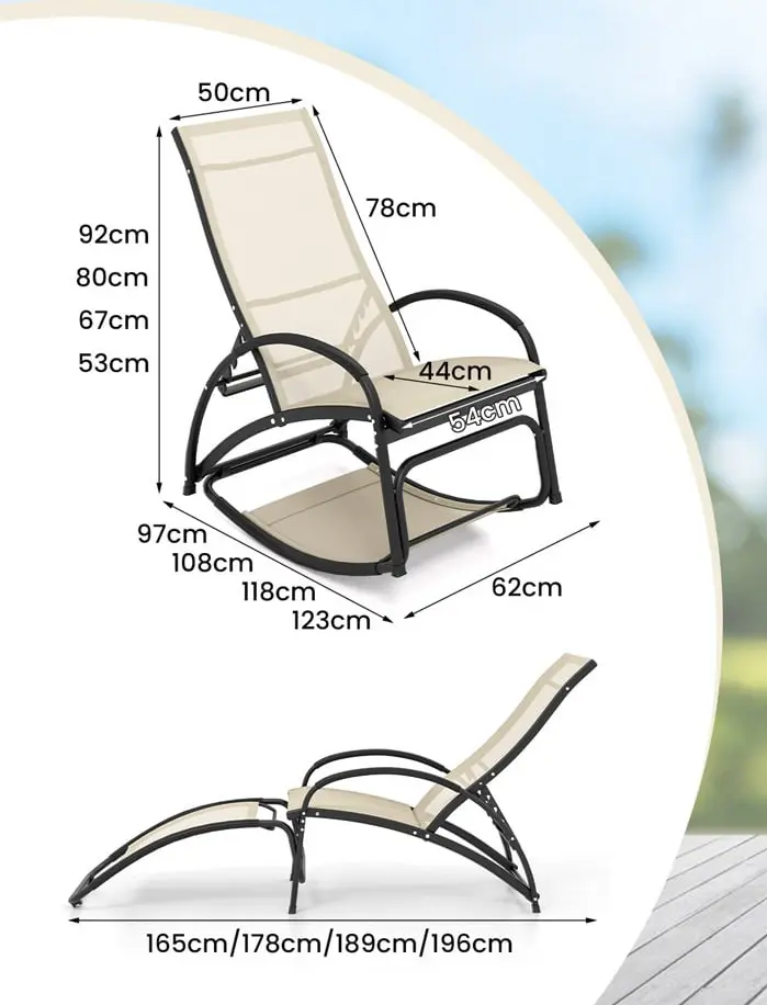 Sezlong Costway NP11615BE (Cream)